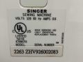 SINGER Simple 2263 label