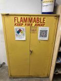 FLAMMABLE cabinet with signs