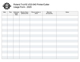 Roland TruVIS Usage Form